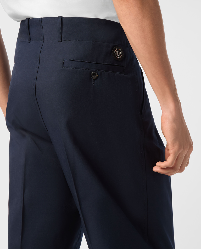 Granatowe spodnie Chinosy Classic Fit - Image #4