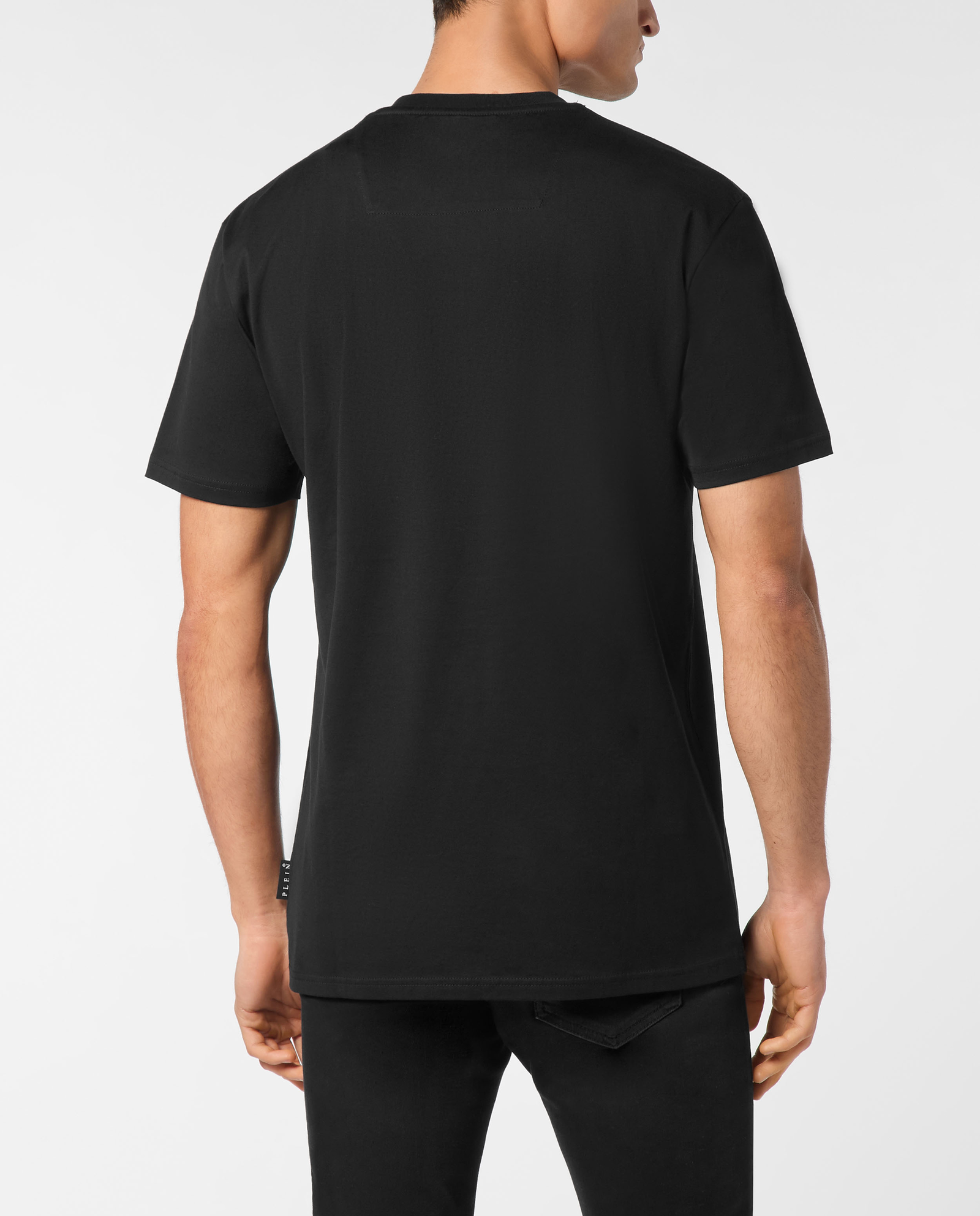 Czarny t-shirt z okrągłym dekoltem - Image #2