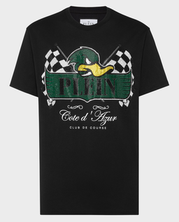 Czarny T-shirt z motywem - Image #0