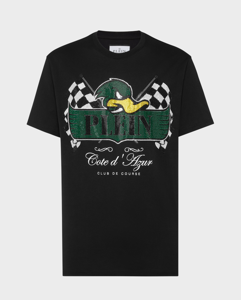 Czarny T-shirt z motywem