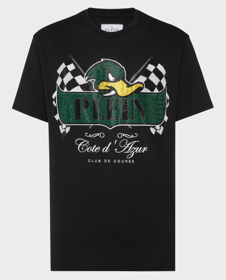 Czarny T-shirt z motywem