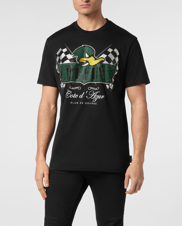 Czarny T-shirt z motywem - Image #4