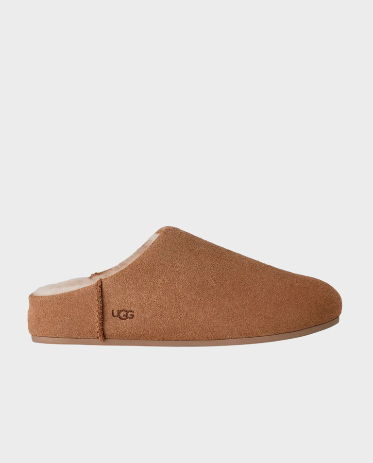 Zamszowe brązowe mule Elea Slip-On z logo - Image #0
