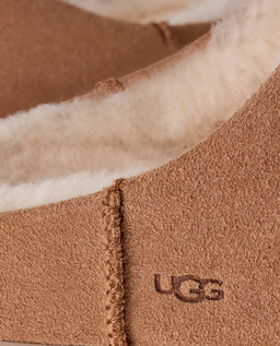 Zamszowe brązowe mule Elea Slip-On z logo - Image #3