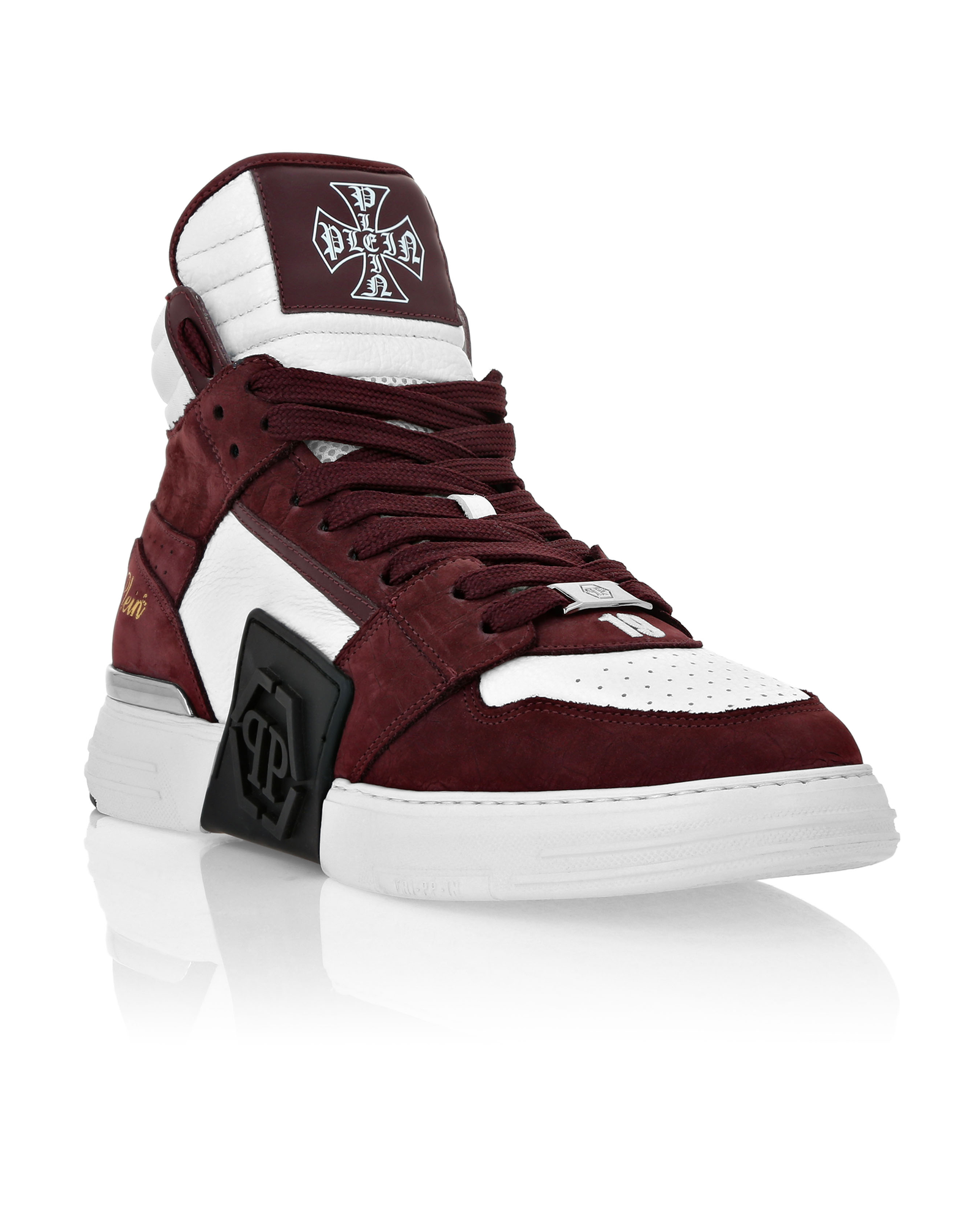 Wysokie bordowe sneakersy Mid Top - Image #1