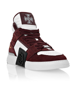Wysokie bordowe sneakersy Mid Top - Image #1