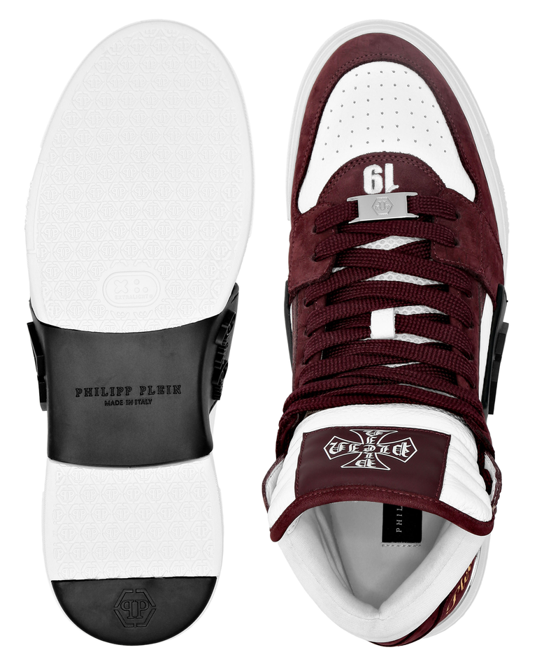 Wysokie bordowe sneakersy Mid Top - Image #2