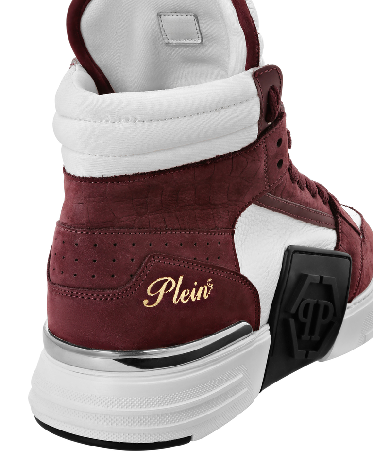 Wysokie bordowe sneakersy Mid Top - Image #3