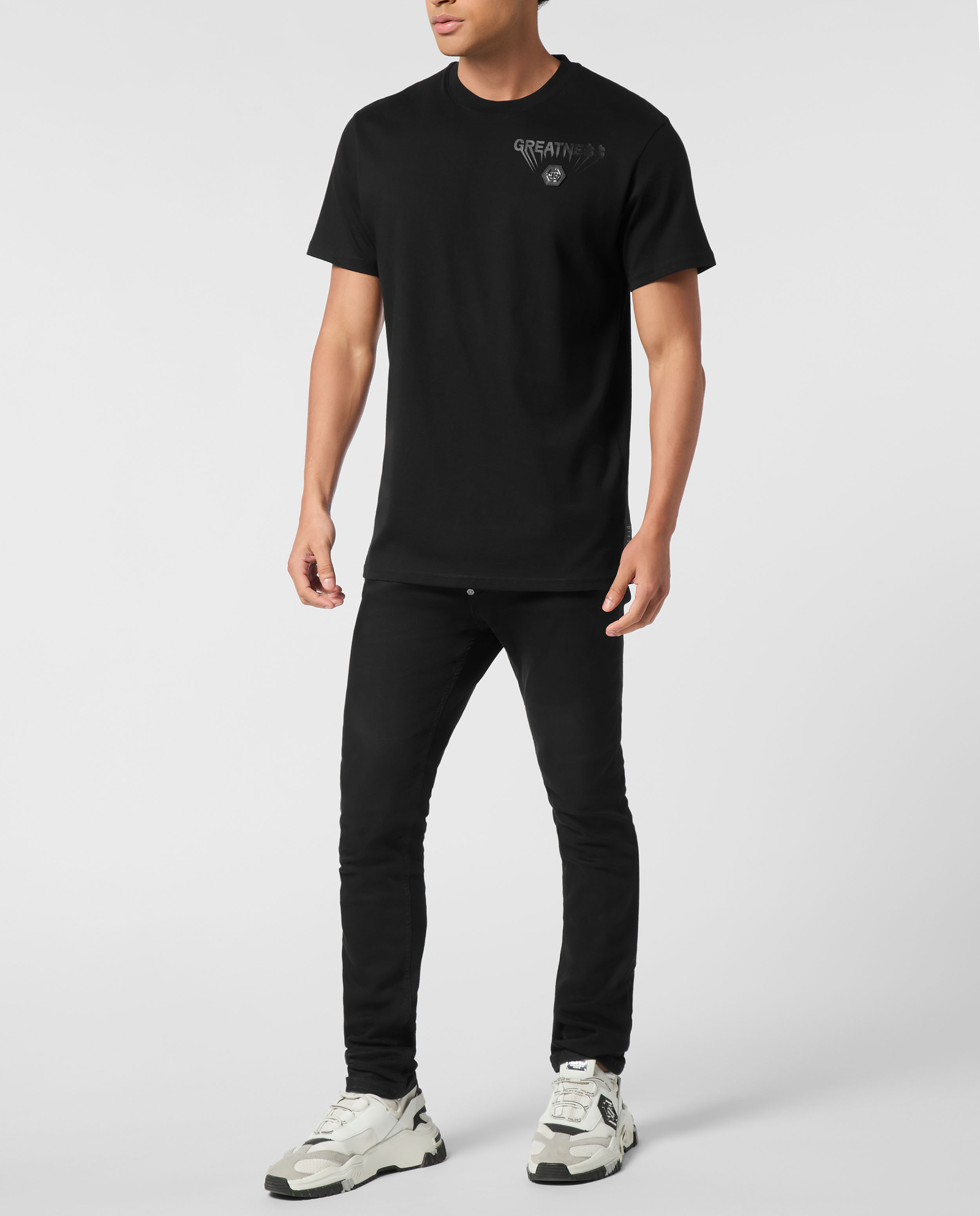 Czarna koszulka z okrągłym dekoltem Greatness - Image #3