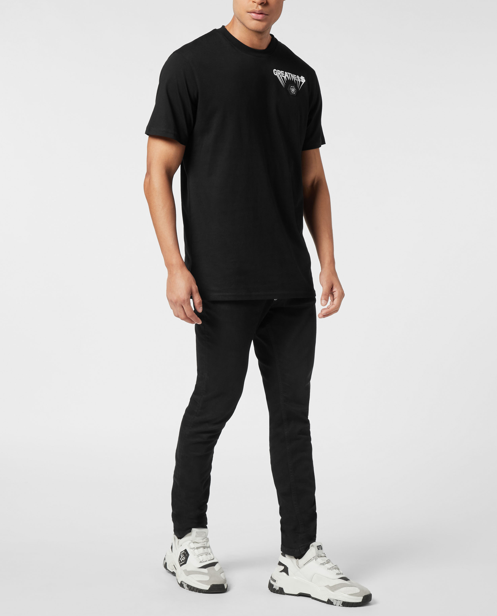 Czarna koszulka z okrągłym dekoltem Greatness - Image #3