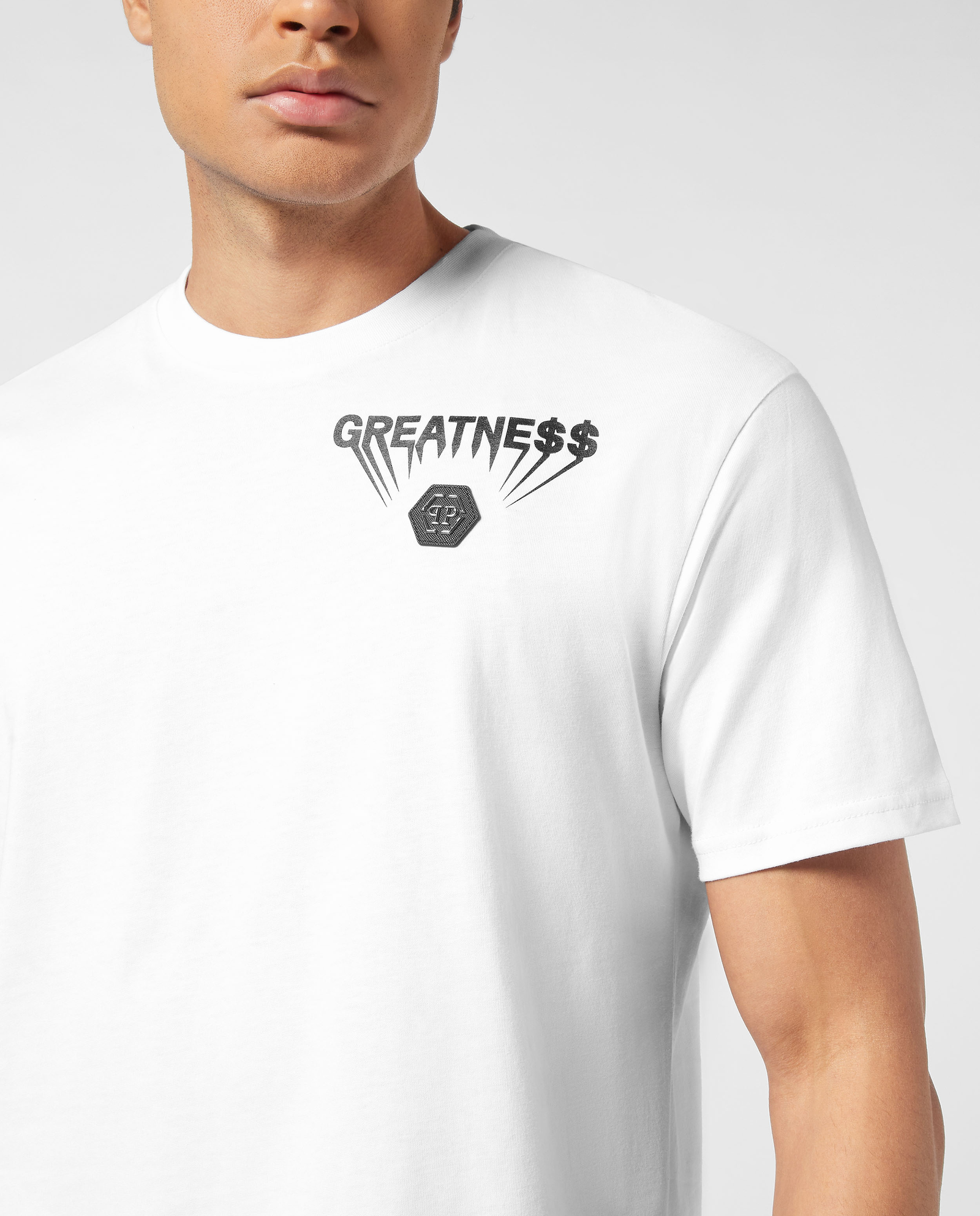 Biała koszulka z okrągłym dekoltem Greatness - Image #4