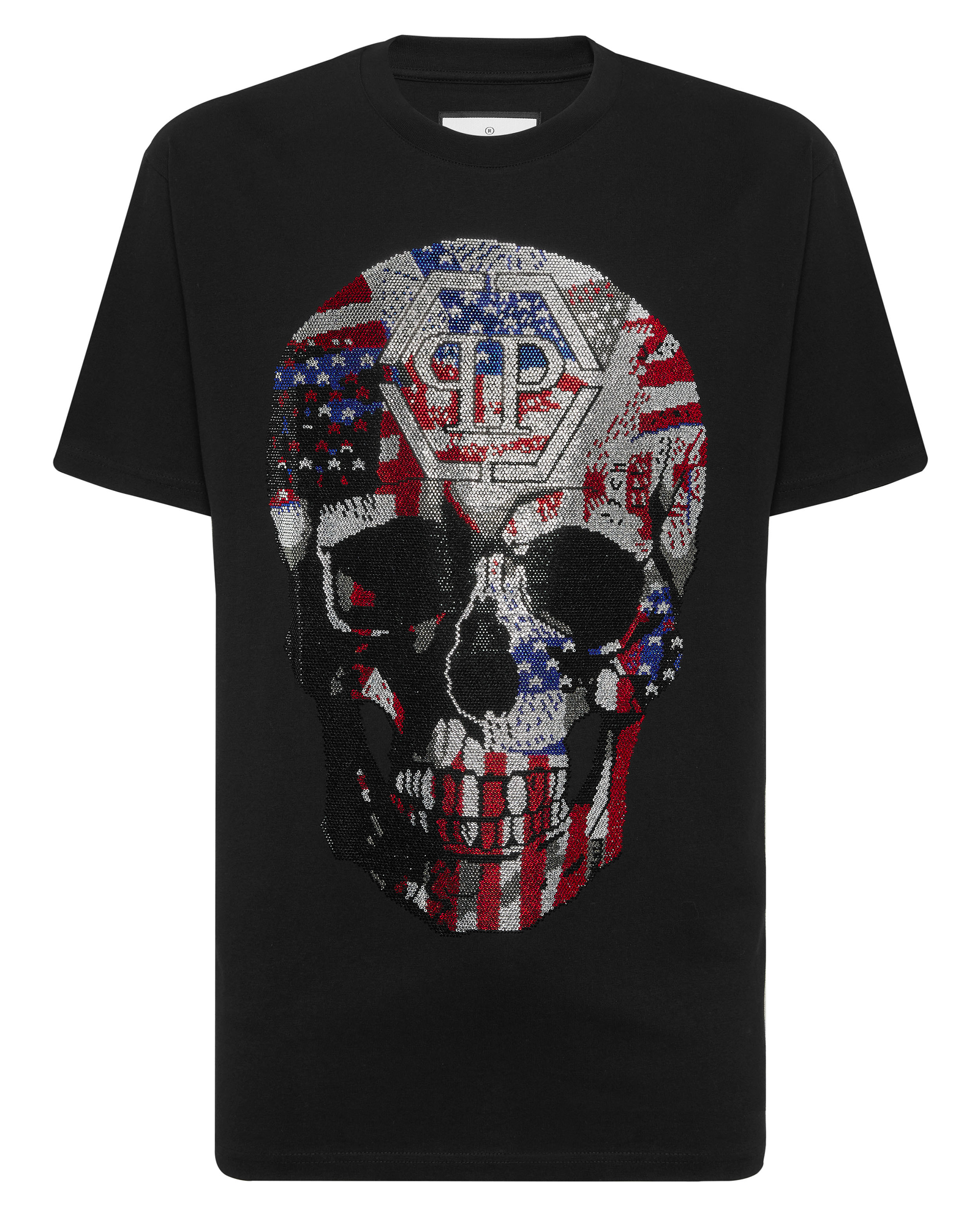 Czarny t-shirt z czaszką America - Image #4