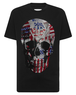 Czarny t-shirt z czaszką America - Image #4