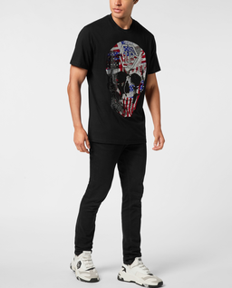 Czarny t-shirt z czaszką America - Image #2