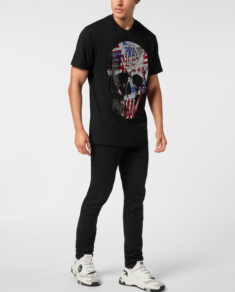 Czarny t-shirt z czaszką America - Image #2