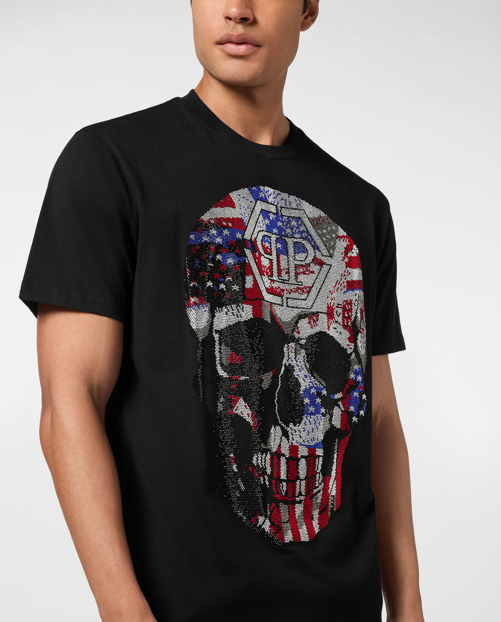 Czarny t-shirt z czaszką America - Image #3