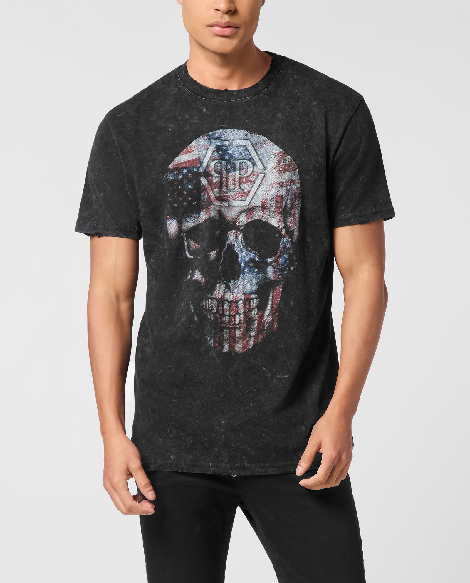 Czarny t-shirt Skull America - Image #0