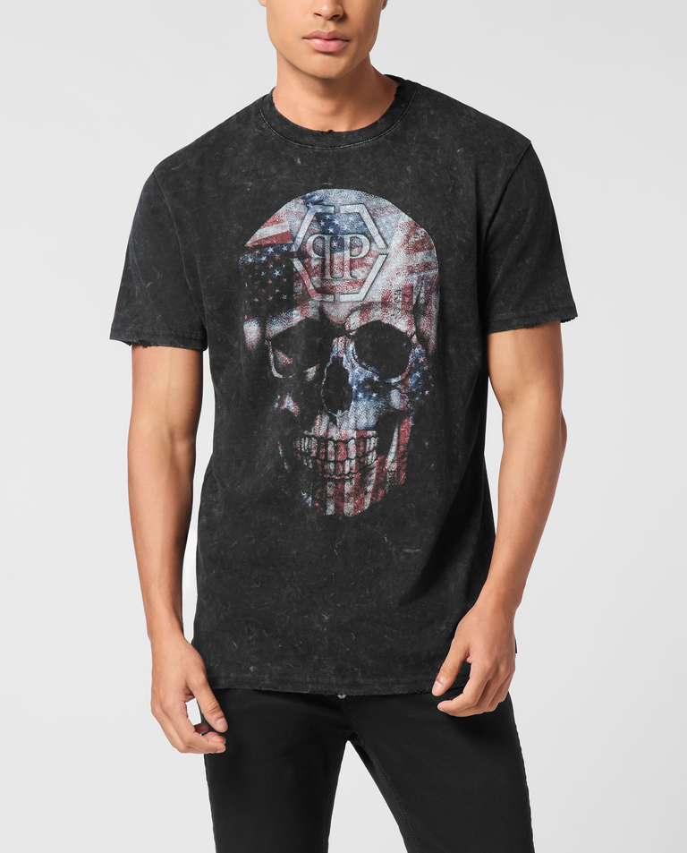 Czarny t-shirt Skull America