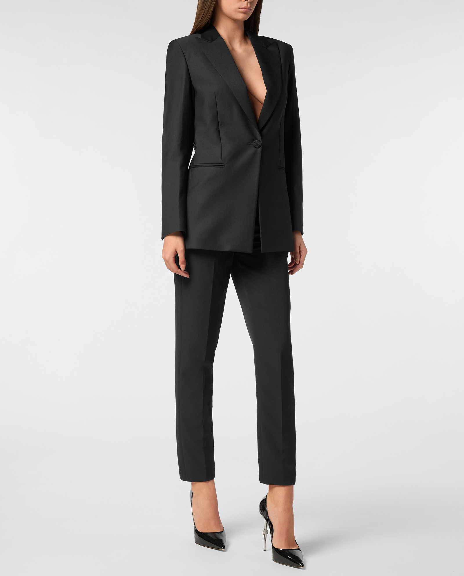 Czarna marynarka Boyfriend Fit Face Strass - Image #2