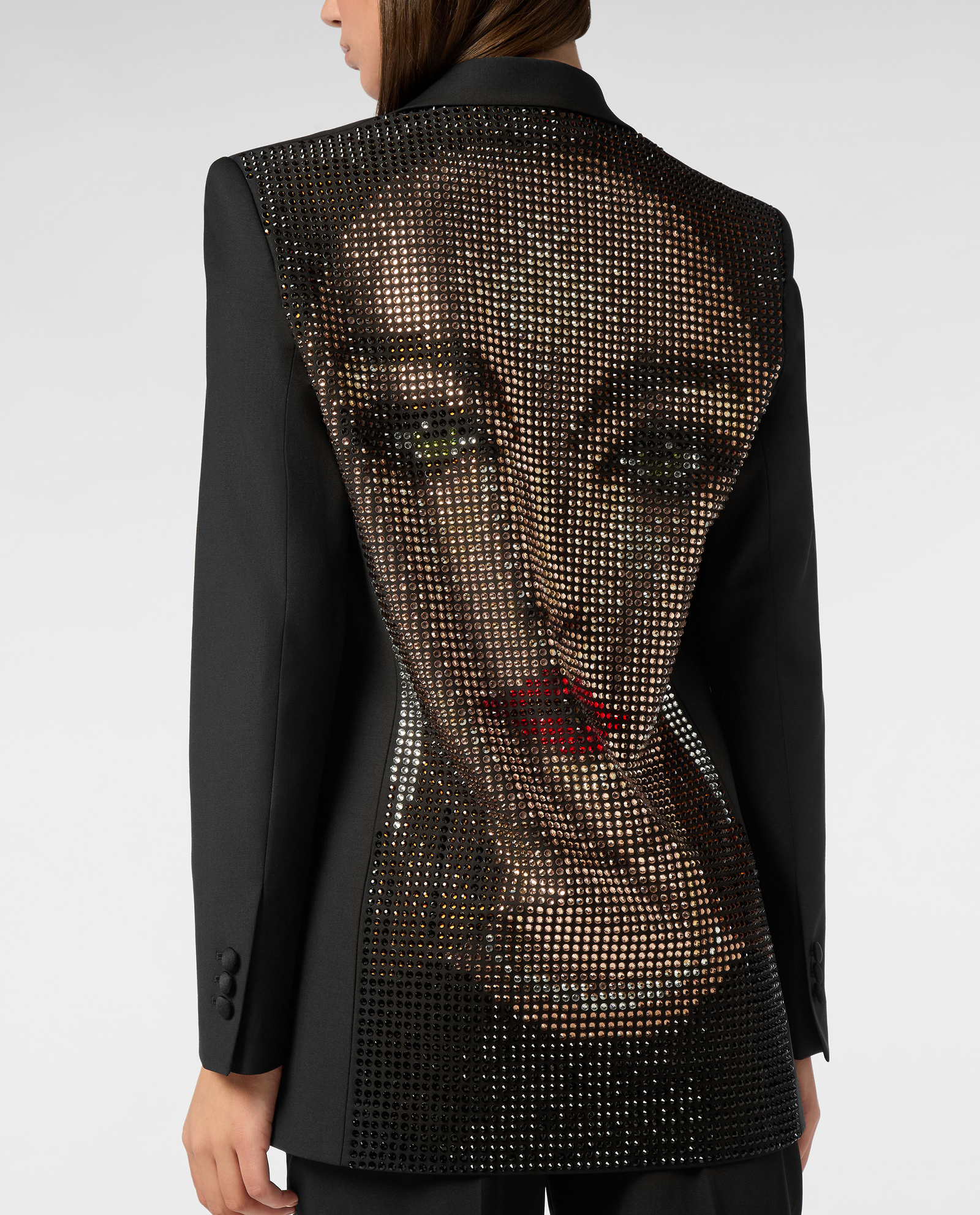 Czarna marynarka Boyfriend Fit Face Strass - Image #4