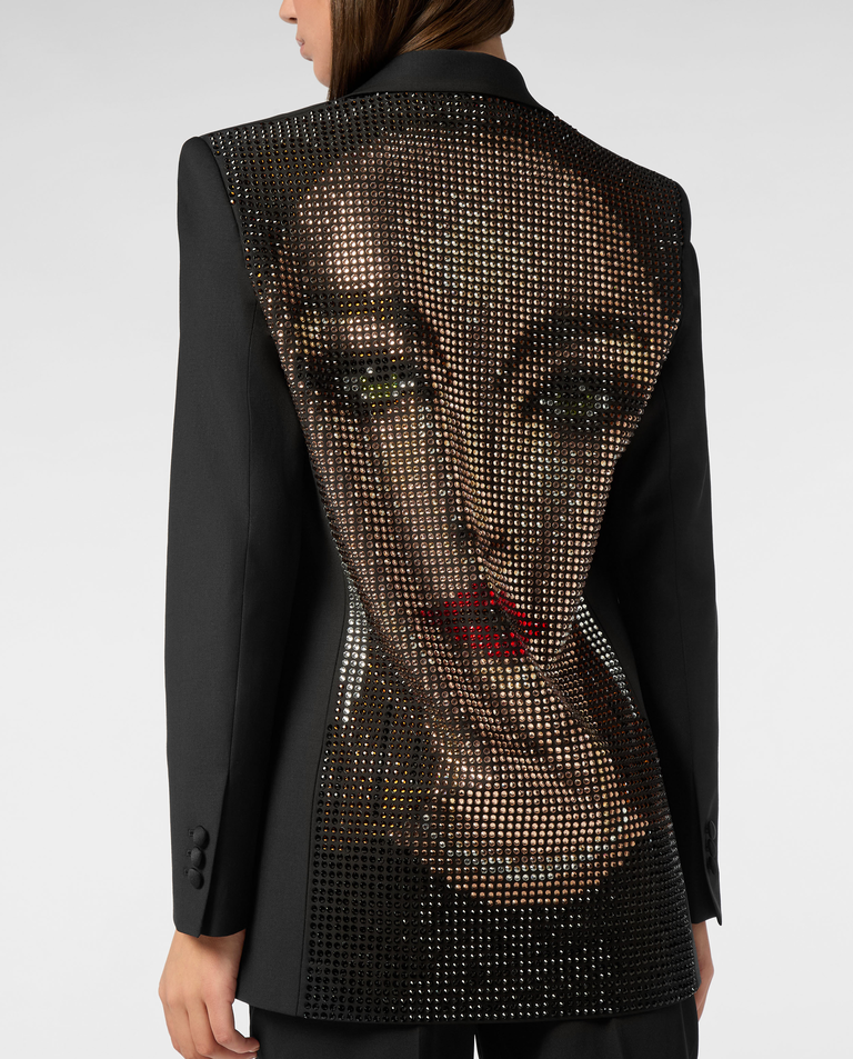 Czarna marynarka Boyfriend Fit Face Strass - Image #4