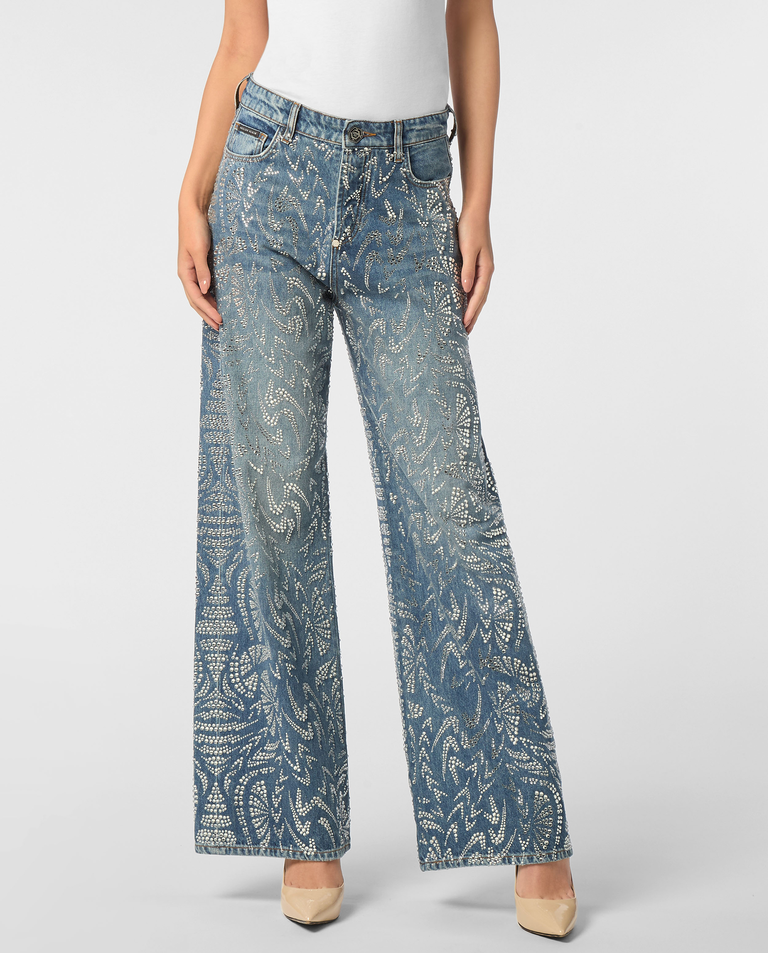 Jeansy Skater Fit Moroccan Strass - Image #0