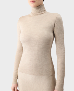 Beżowy sweter z golfem May - Image #4
