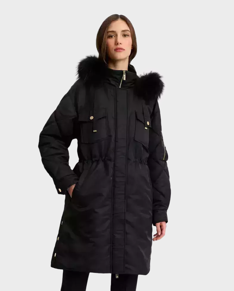 Czarna pikowana parka Scalo - Image #0