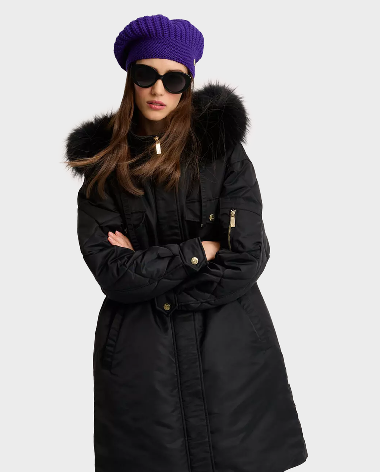 Czarna pikowana parka Scalo - Image #4
