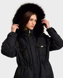 Czarna pikowana parka Scalo - Image #5