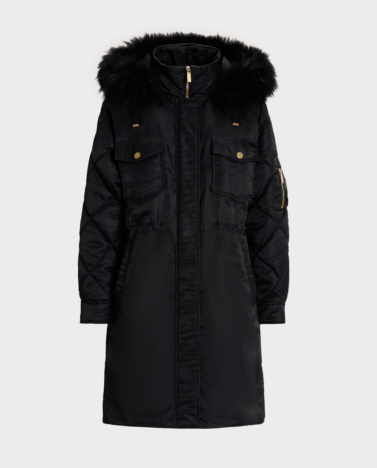 Czarna pikowana parka Scalo - Image #1