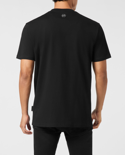 Czarny t-shirt z ozdobnym motywem czaszki - Image #4