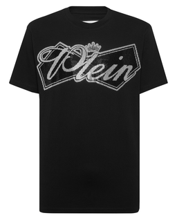 Czarny t-shirt z ozdobnym logo - Image #1