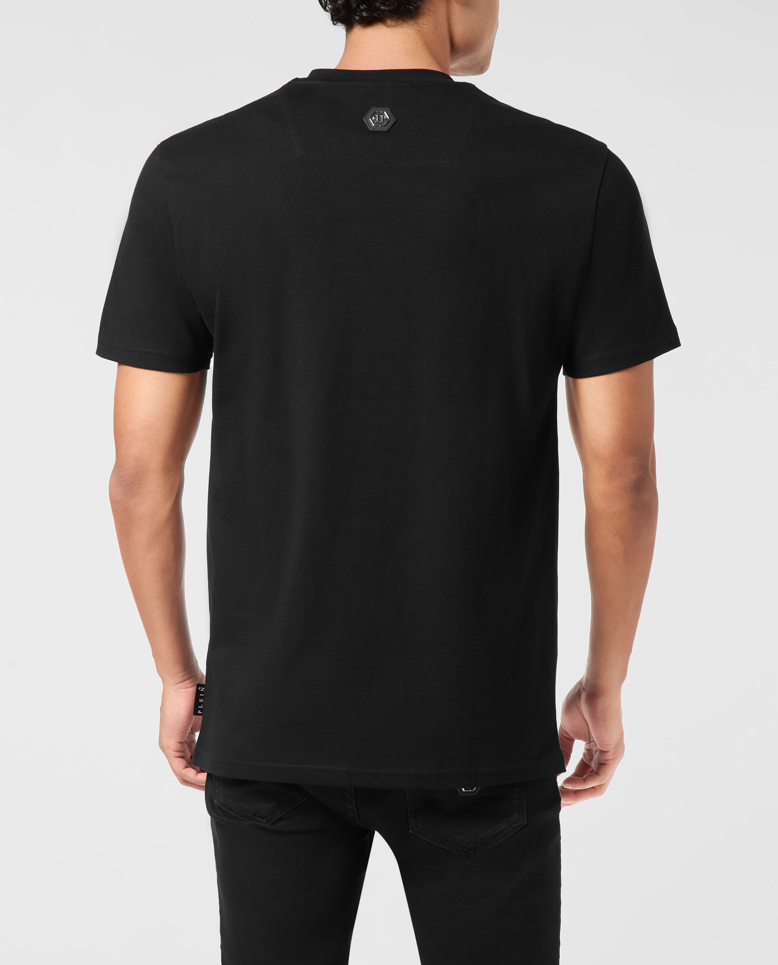 Czarny t-shirt z ozdobnym logo - Image #3