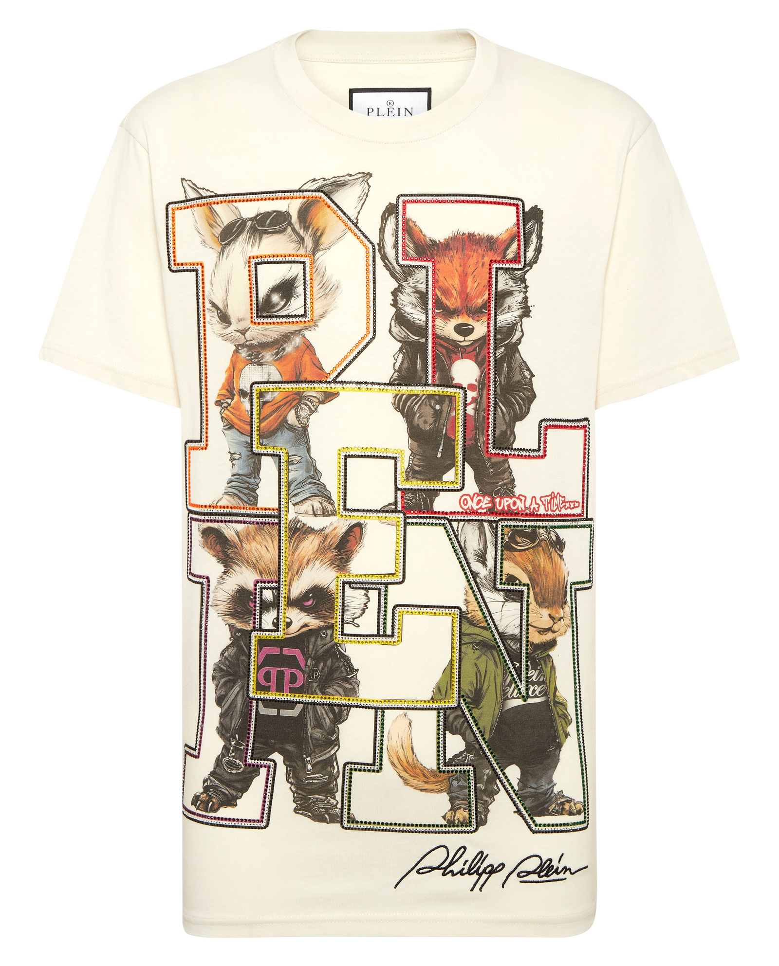 Beżowy t-shirt College Animals - Image #1
