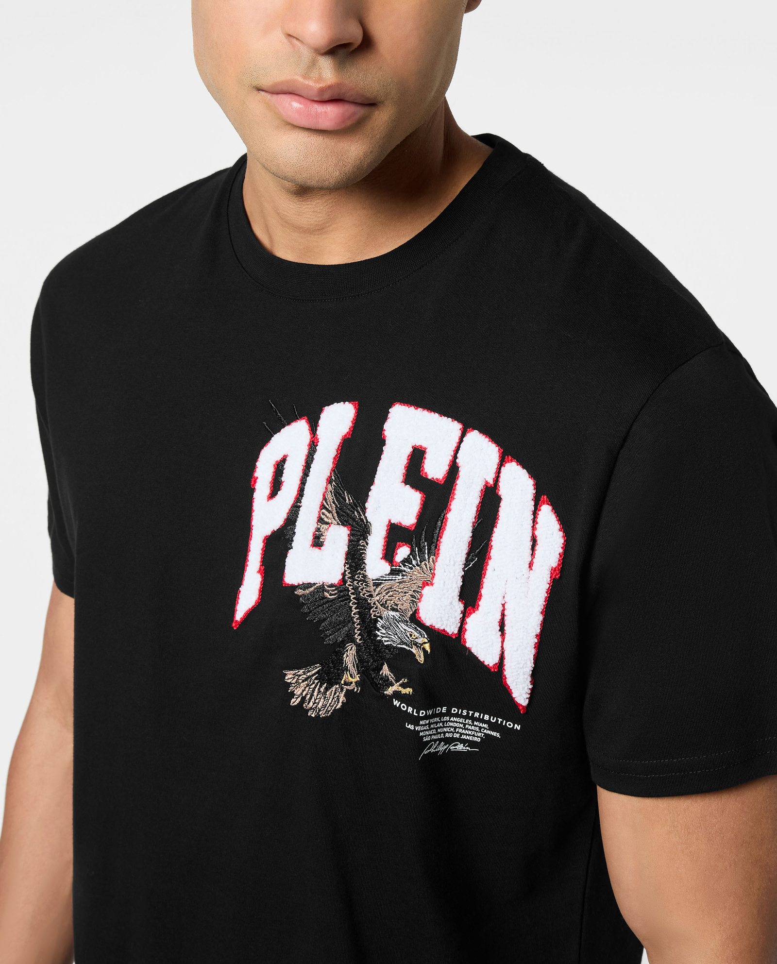 Bawełniana koszulka z naszywką Eagle - Image #2