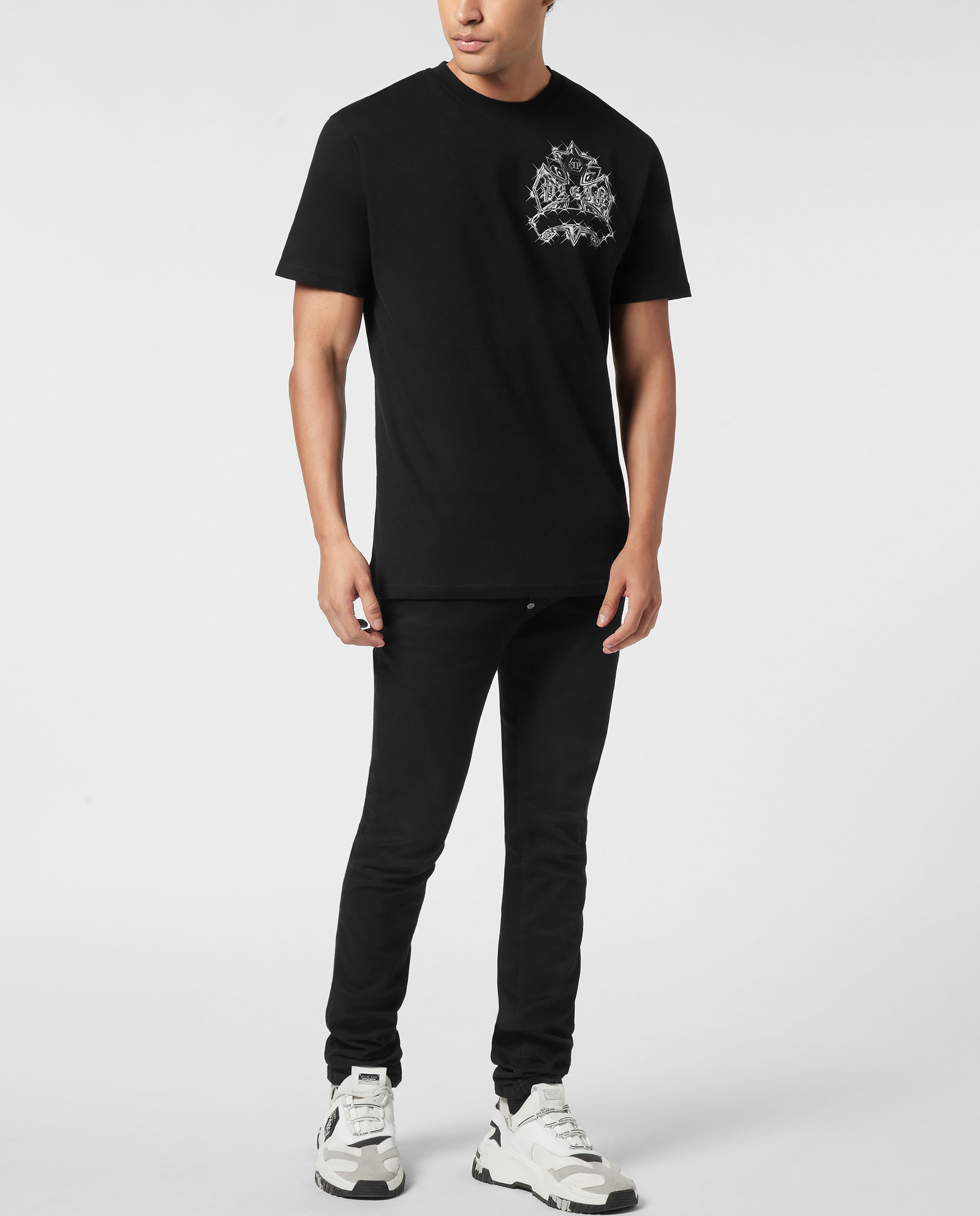 Czarny t-shirt Vintage Crest and Skull - Image #2