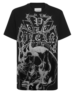 Czarny t-shirt Chrome Crest Skull - Image #4