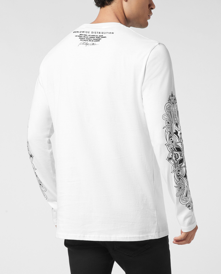 Biały longsleeve Chrome Crest - Image #3