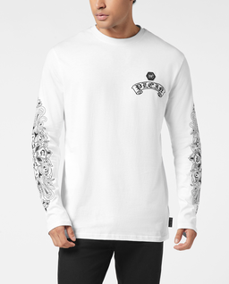 Biały longsleeve Chrome Crest - Image #0