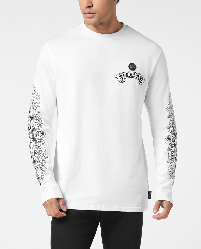 Biały longsleeve Chrome Crest - Image #0
