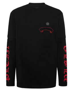 Czarny longsleeve z podwójnym rękawem - Image #1