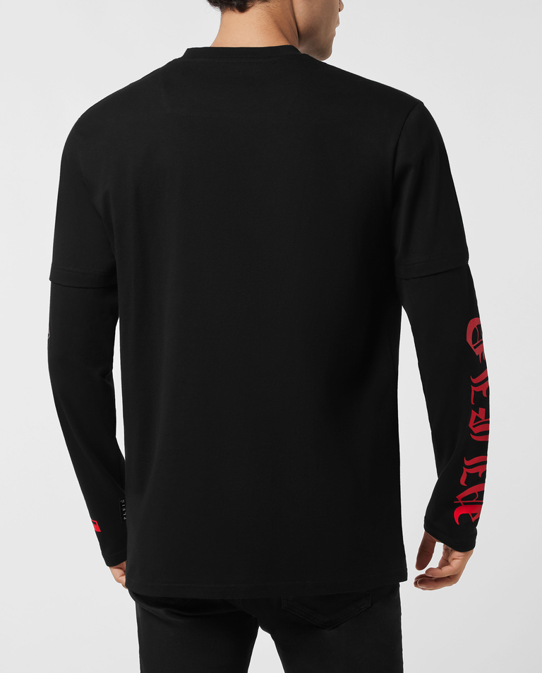 Czarny longsleeve z podwójnym rękawem - Image #4