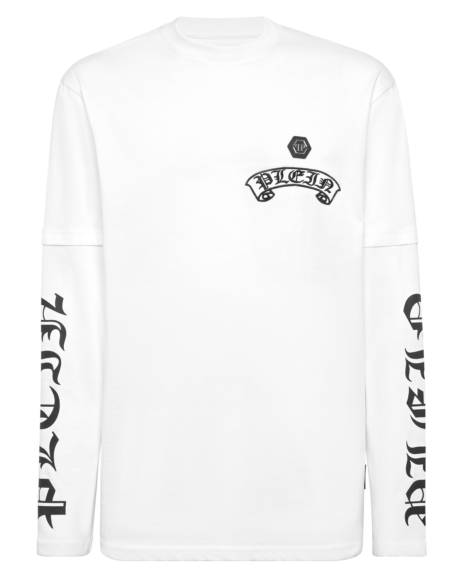 Biały longsleeve z podwójnym rękawem - Image #1