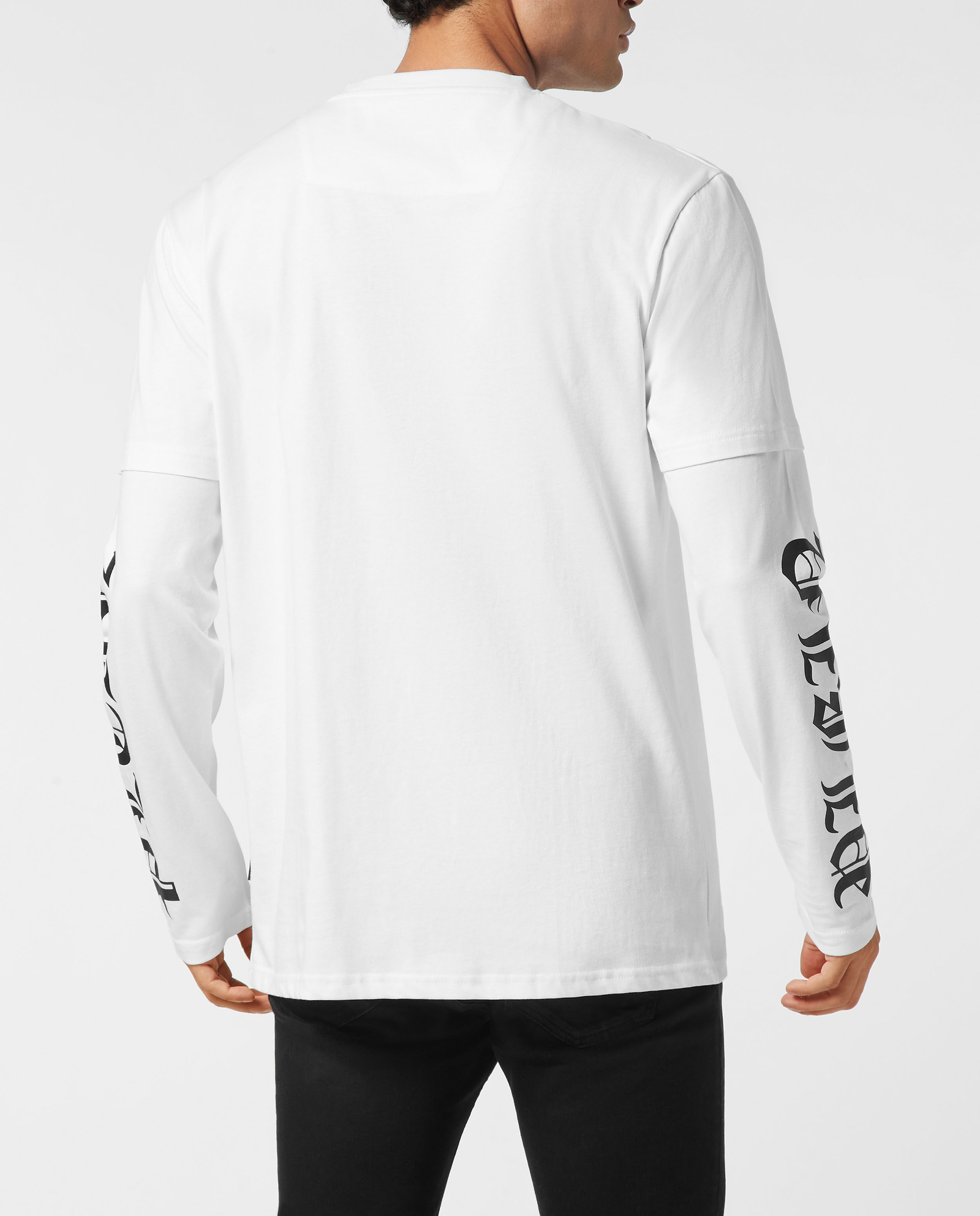 Biały longsleeve z podwójnym rękawem - Image #4