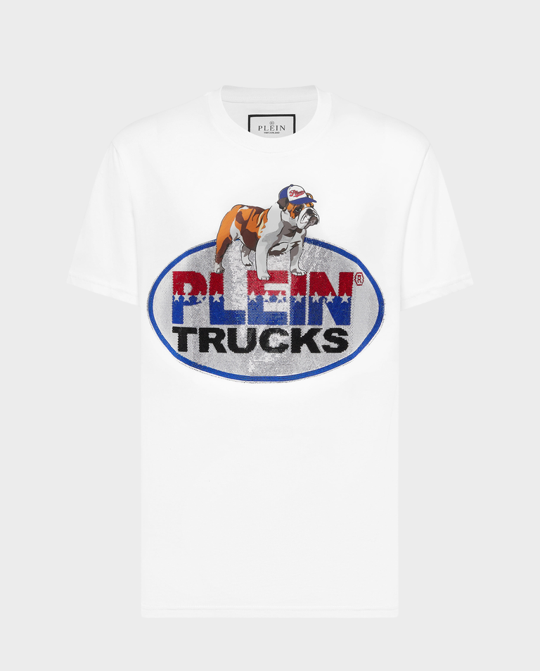 Biały t-shirt z bawełny Bulldog