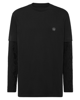 Czarna koszulka z podwójnym rękawem - Image #4