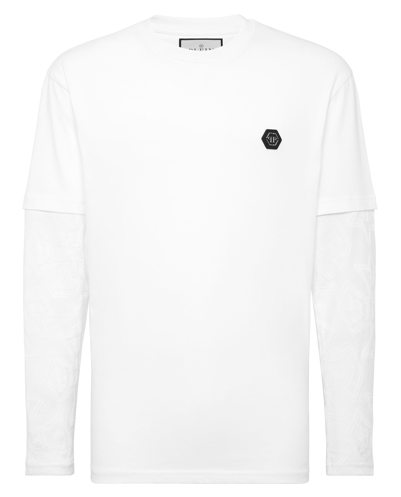 Biała koszulka z podwójnym rękawem - Image #4