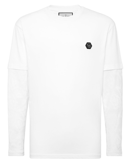 Biała koszulka z podwójnym rękawem - Image #4