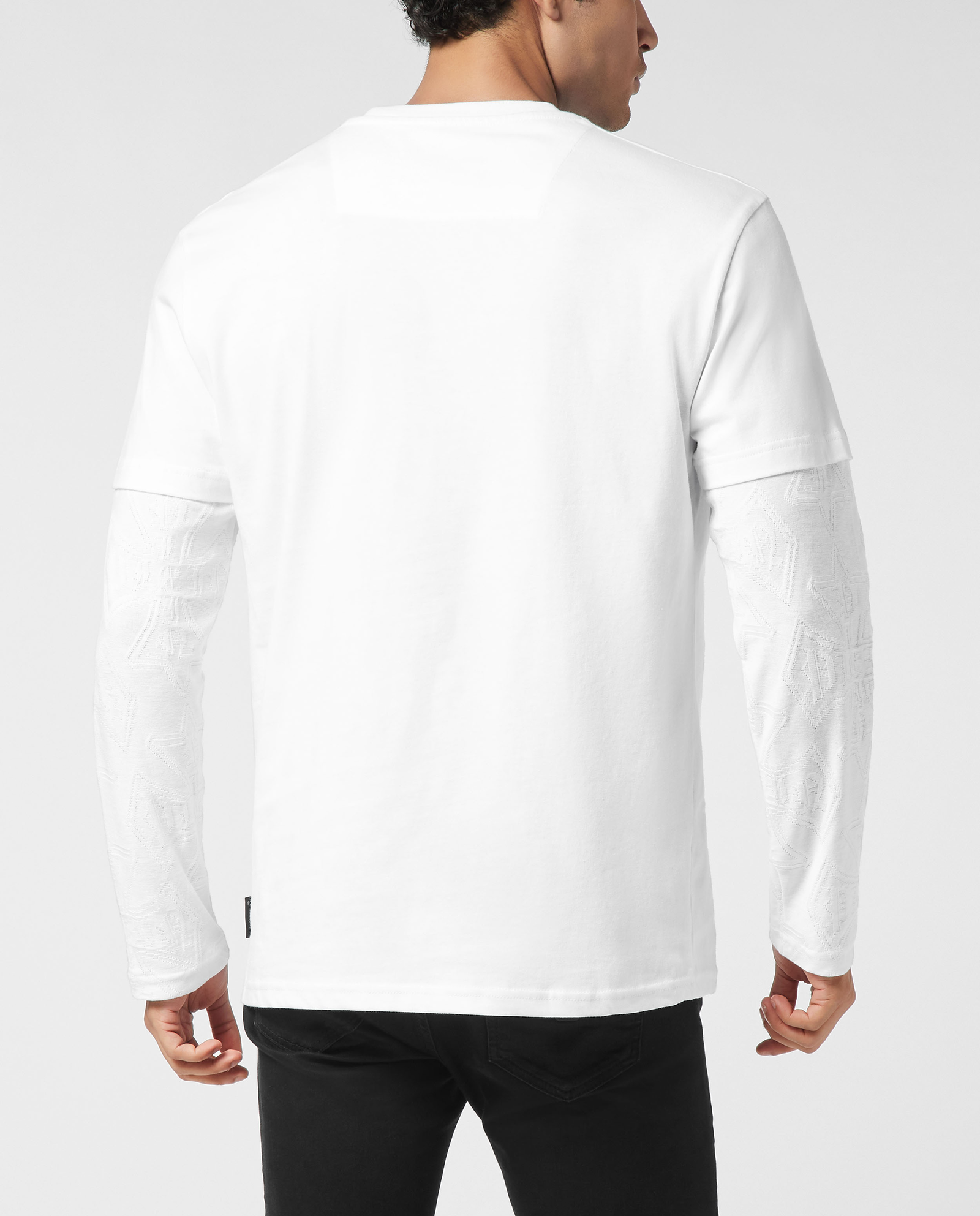 Biała koszulka z podwójnym rękawem - Image #1